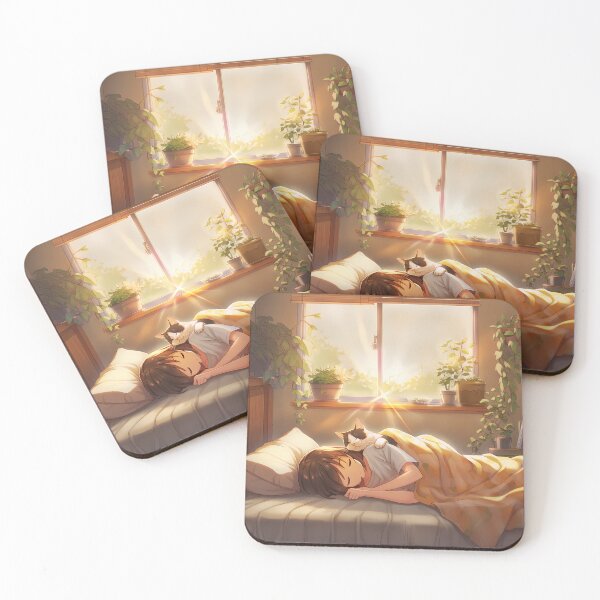 Item preview, Cozy Vibes - Early Morning Cat Snuggles designed and sold by waifu-alert.