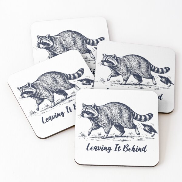 Item preview, Leaving It Behind Graduation Raccoon Design, Vintage Engraving Style Funny Graduate Animal Gift designed and sold by TeeVerse27.