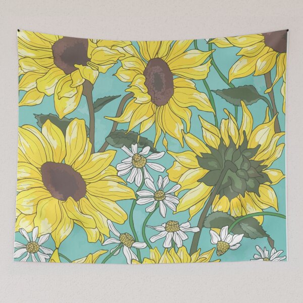 Item preview, Sunflower and Chamomille Flower Print designed and sold by Poppylipops.