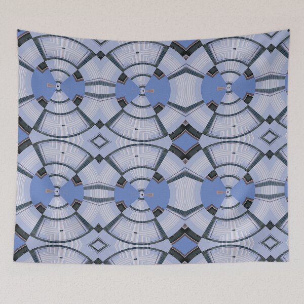 Item preview, Twin Spin Abstract Feature Art by Jenny Meehan in Blue  designed and sold by Jenny Meehan Art Prints and Patterns  .