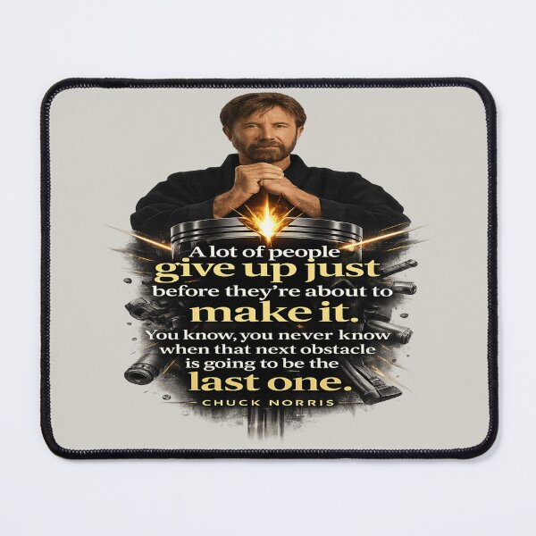 Item preview, Chuck Norris Never Give Up Industrial Quote Shirt designed and sold by POD DYNASTY.