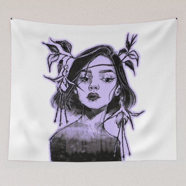 Item preview, FUCHSIA FLOWER CROWN WOMAN AMETHYST VIOLET designed and sold by melyverso.