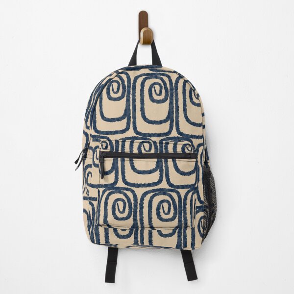 Item preview, Mid Century Modern Twist Pattern in Navy Blue and Beige designed and sold by kierkegaard.