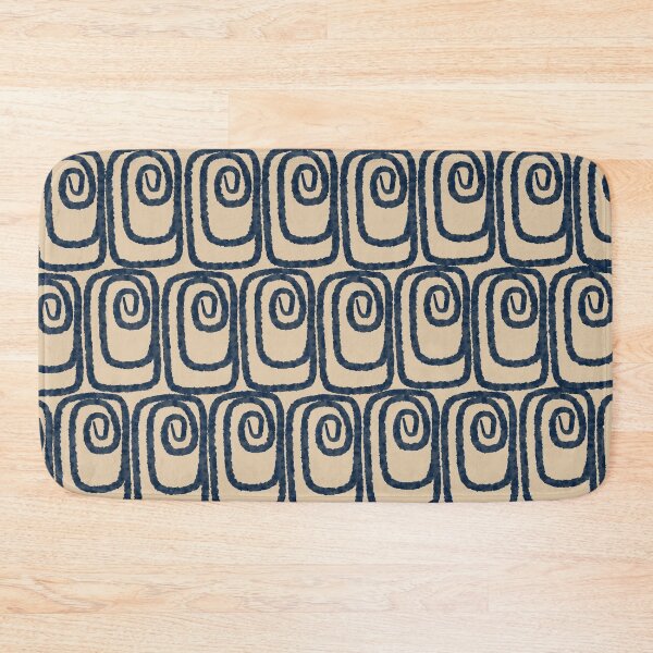 Item preview, Mid Century Modern Twist Pattern in Navy Blue and Beige designed and sold by kierkegaard.