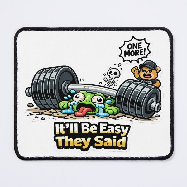 Item preview, It'll Be Easy They Said – Funny Gym Frog Meme Sticker | Relatable Workout Fail Humor designed and sold by les3cerises.