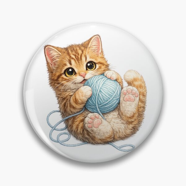Item preview, cat holding a ball of yarn designed and sold by PasoaPaso2025.