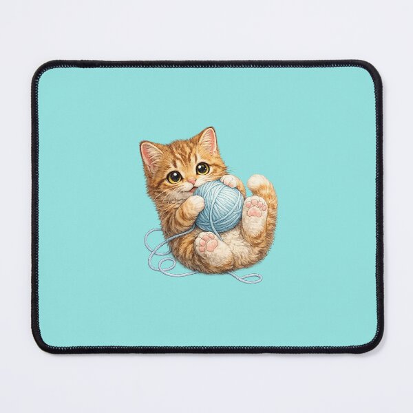 Item preview, cat holding a ball of yarn designed and sold by PasoaPaso2025.