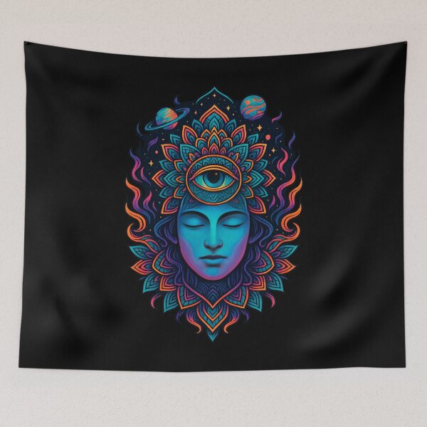 Item preview, Cosmic Consciousness Celestial Third Eye Mandala – Psychedelic Spiritual Art designed and sold by WilderRoads.