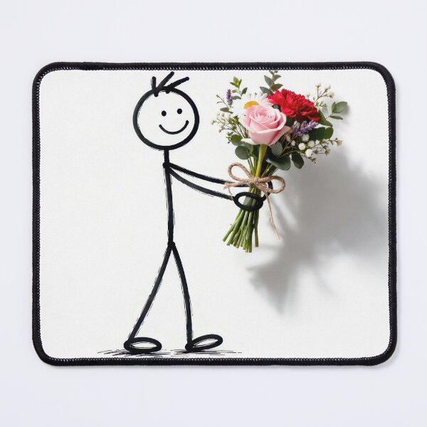 Item preview, Stick Man With Flower Bouquet designed and sold by Maria Dryfhout.