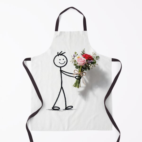 Item preview, Stick Man With Flower Bouquet designed and sold by Maria Dryfhout.