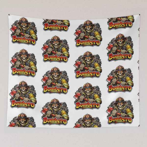 Item preview, Skeleton Bombero Firefighter Sticker: Bombero Bunker Gear Decal designed and sold by BrinaandPops.