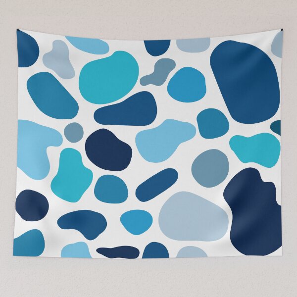 Item preview, Abstract Blue Blob Shapes Pattern designed and sold by ChloeDoesArt03.