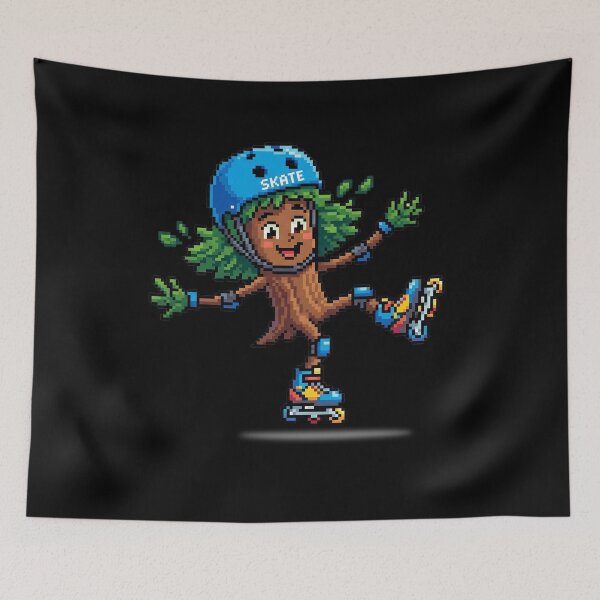 Item preview, Skateboard tree in pixel art designed and sold by Herzbaumatelier.