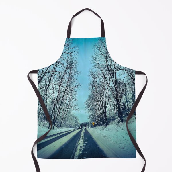 Item preview, South Shore Road Winter Scene – Snowy Forest Road Landscape Photography designed and sold by aadventures.