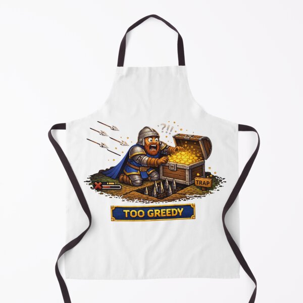 Item preview, Too Greedy – Funny Retro RPG Pixel Art Knight Trap Design designed and sold by PixelForge24.