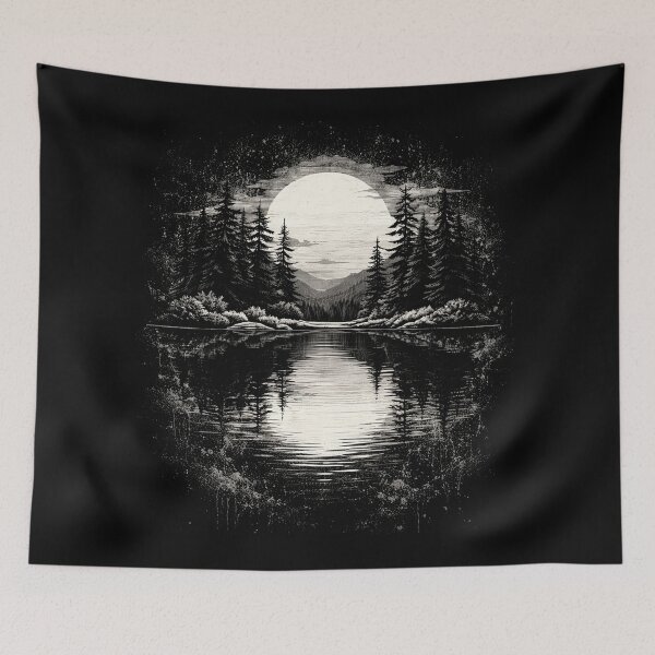 Item preview, Vintage Forest Moon Graphic Full Moon Wilderness Vintage Wildlife Nature Outdoor designed and sold by will freed18.