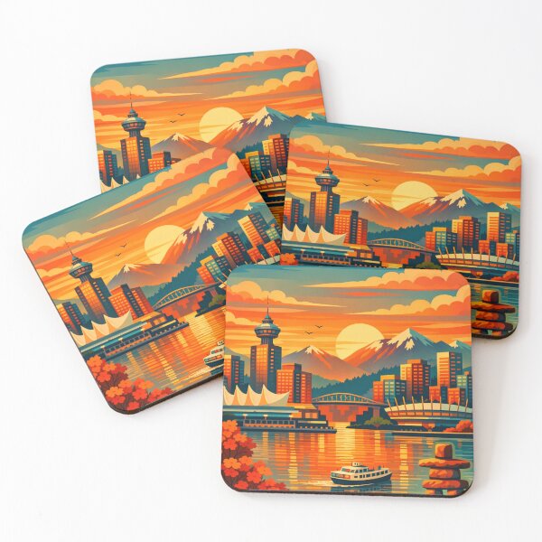 Item preview, Vancouver Sunset Travel Poster designed and sold by MatthewHeights.