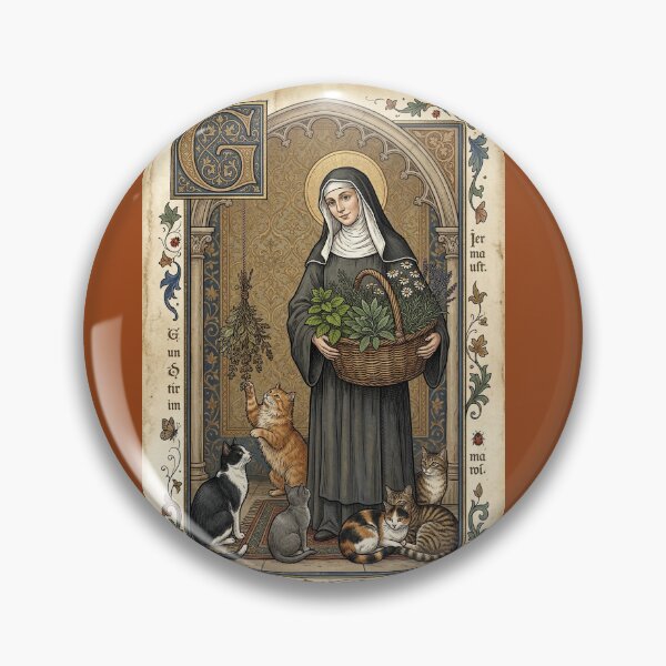 Item preview, Saint Gertrude of Nivelles with cats. designed and sold by Natalia-Vlad.