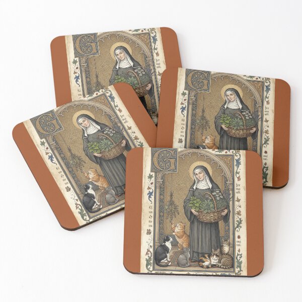 Item preview, Saint Gertrude of Nivelles with cats. designed and sold by Natalia-Vlad.