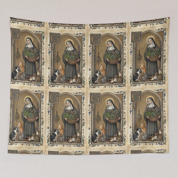 Item preview, Saint Gertrude of Nivelles with cats. designed and sold by Natalia-Vlad.