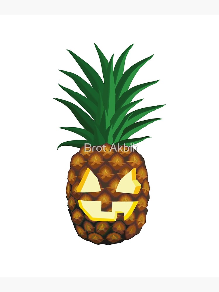 "Halloween Carved Pineapple Face " Poster by DeLaFont Redbubble