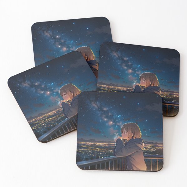 Item preview, Cozy Vibes - Balcony on a Starry Night designed and sold by waifu-alert.