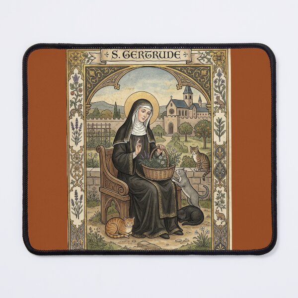 Item preview, Saint Gertrude of Nivelles with cats. designed and sold by Natalia-Vlad.