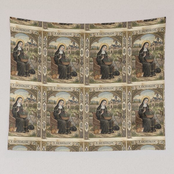 Item preview, Saint Gertrude of Nivelles with cats. designed and sold by Natalia-Vlad.