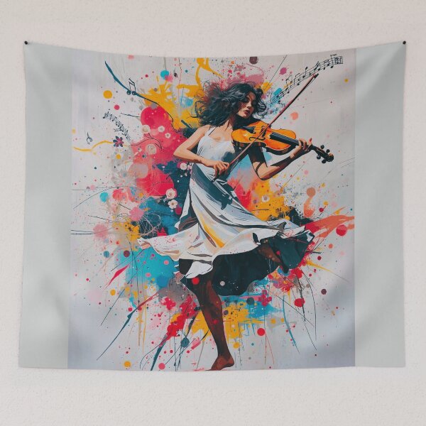 Item preview, Colorful Violinist Abstract Music Graphic Design designed and sold by MarselArt.