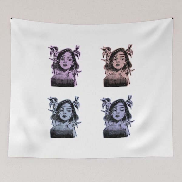 Item preview, FUCHSIA FLOWER CROWN WOMAN MOSAIC COLLAGE designed and sold by melyverso.