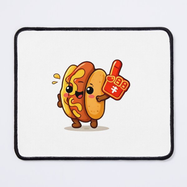 Item preview, Cute Happy Hot Dog Cheerleader with Foam Finger designed and sold by Trendora90.