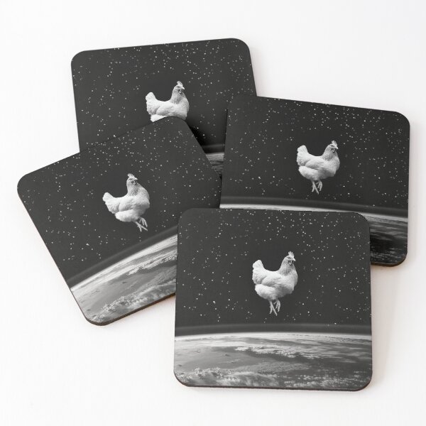 Item preview, chicken in space designed and sold by KarmaRoots.
