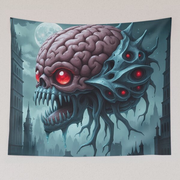 Item preview, Eldritch Floating Brain - Gothic Horror Skull designed and sold by Lucid Dream Pixel.