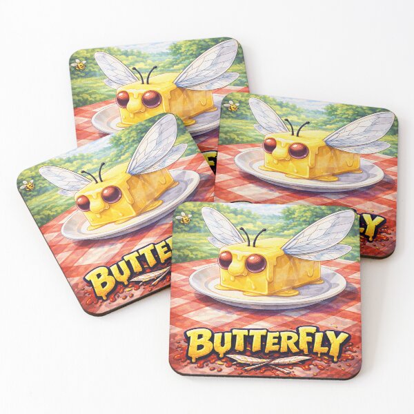 Item preview, Butterfly Food Pun – Butter Fly Funny Cartoon Design designed and sold by AuraloomAtelier.