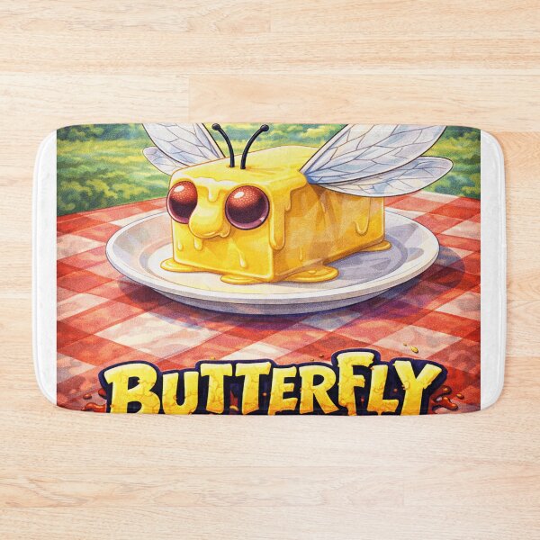 Item preview, Butterfly Food Pun – Butter Fly Funny Cartoon Design designed and sold by AuraloomAtelier.