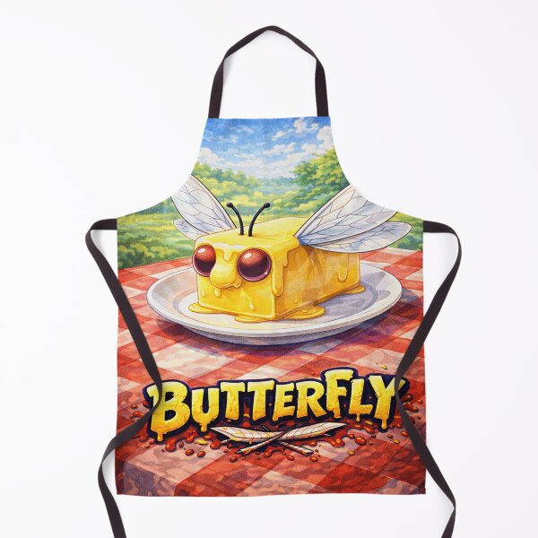 Item preview, Butterfly Food Pun – Butter Fly Funny Cartoon Design designed and sold by AuraloomAtelier.