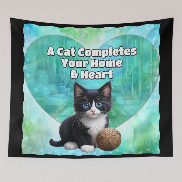 Item preview, A Cat Completes Your Heart & Home designed and sold by Karen Wood.