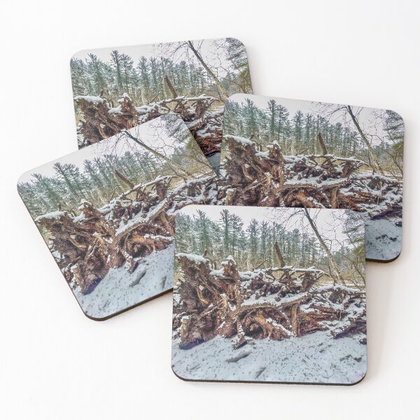 Item preview, Rocky Arbor Wisconsin – Snow Covered Tree Roots Forest Landscape Photography designed and sold by aadventures.