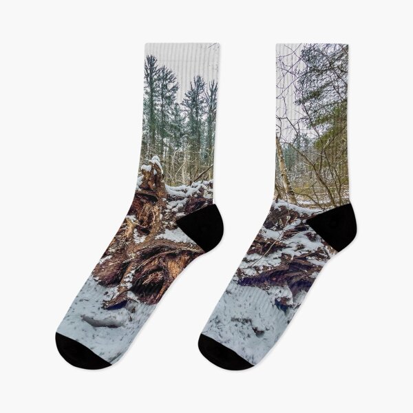 Item preview, Rocky Arbor Wisconsin – Snow Covered Tree Roots Forest Landscape Photography designed and sold by aadventures.