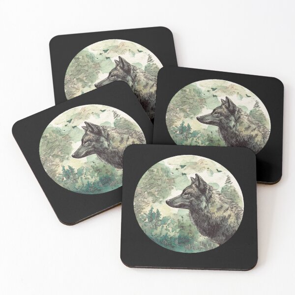 Item preview, Majestic Wolf and Mountain Landscape designed and sold by kndzxf.