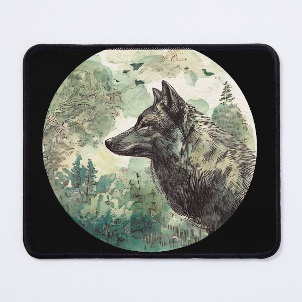 Item preview, Majestic Wolf and Mountain Landscape designed and sold by kndzxf.