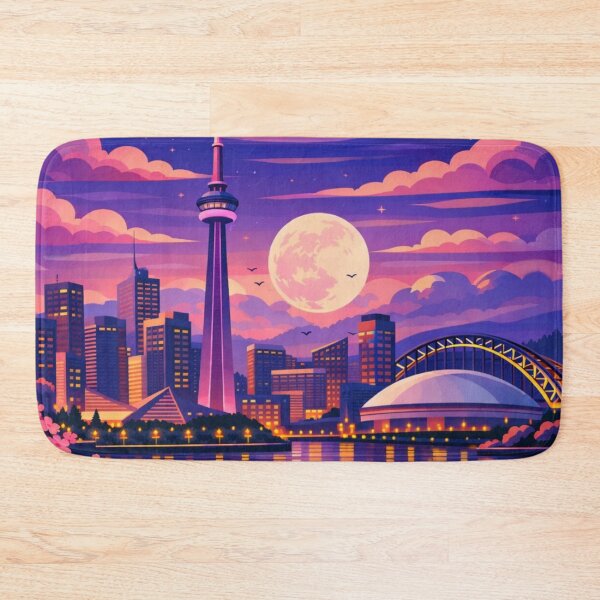 Item preview, Toronto Night Skyline Travel illustration designed and sold by MatthewHeights.