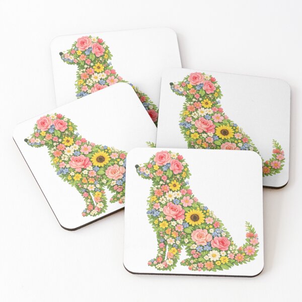 Item preview, Floral Dog Silhouette Design – Cute Flower Puppy Aesthetic Nature Art designed and sold by oblexwear.