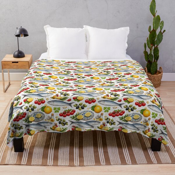 Item preview, Euro summer Italian fish lemon pattern  designed and sold by NoLife Artist.