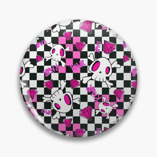 Item preview, Emo Skull Pattern | Pink & Black Scene Aesthetic | Y2K Checkerboard Goth Cute Design designed and sold by GirlyPopClub.
