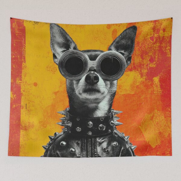 Item preview, Chihuahua in sunglasses and leather designed and sold by anytka.