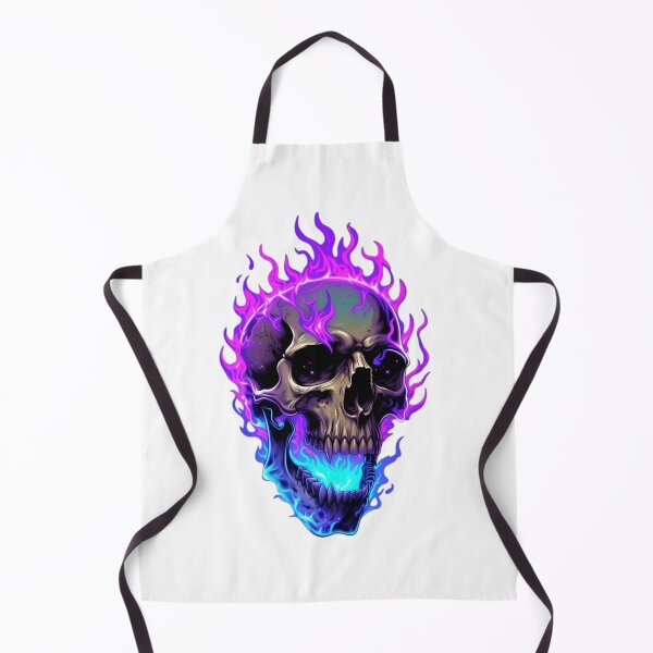 Item preview, Neon Flame Skull - Electric Purple & Blue Ghost Fire Art designed and sold by j0mj0ma.