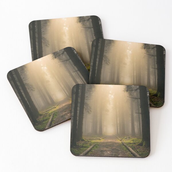 Item preview, Dreamy Sunlit Path through Misty Pine Forest designed and sold by Vista Atelier.