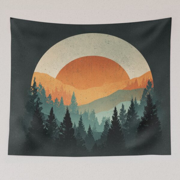 Item preview, Sunset over mountains and trees designed and sold by anytka.