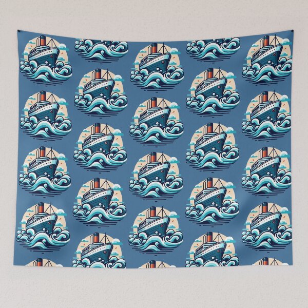 Item preview, Cosmic Ocean Liner – Surreal Waves Design designed and sold by Dogandesighn.